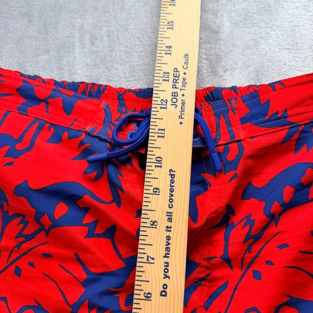 Polo Ralph Lauren Mens XL Swim Trunks Red Blue Safari Animal Silhouette Tropical